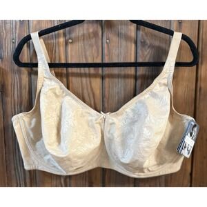 Dominique Underwire Minimizer Bra Women Size 44F Beige Unlined 7001 NWT